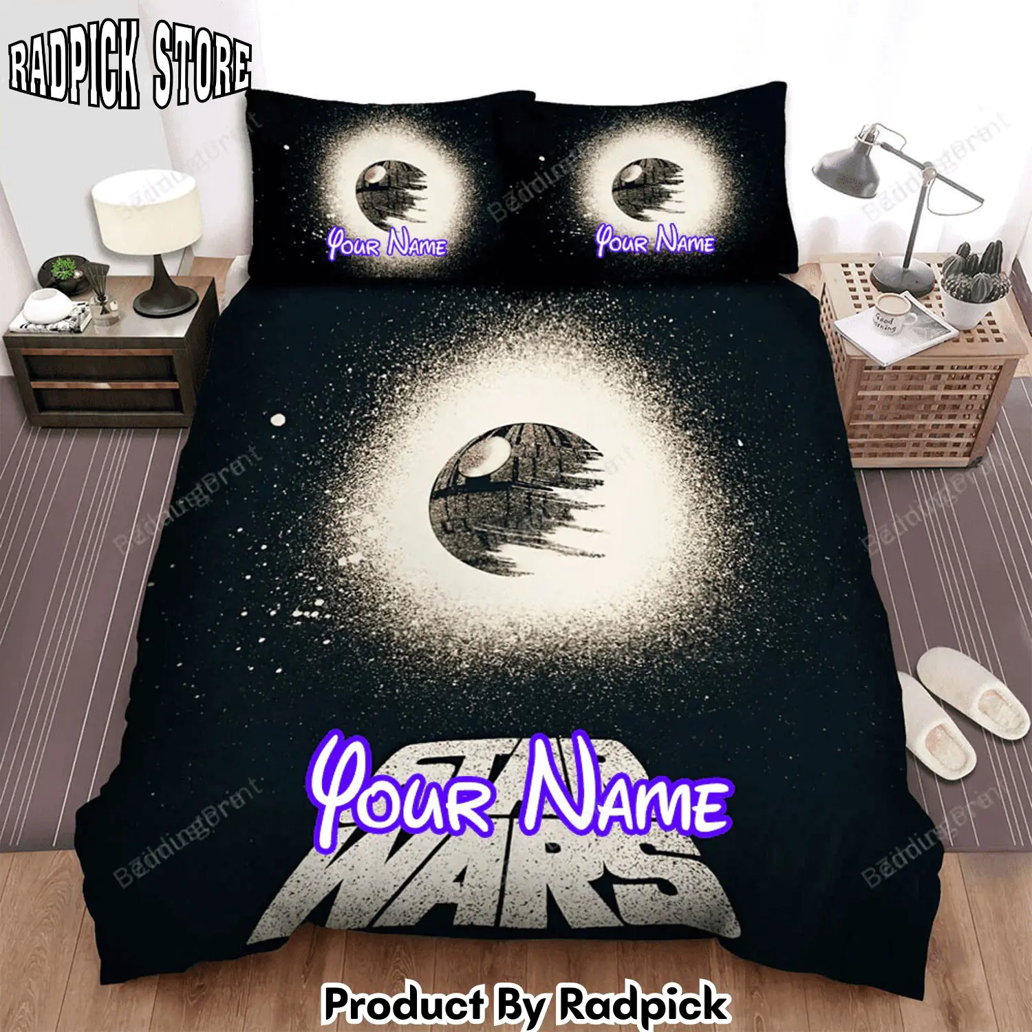 Radpick star wars episode vi return of the jedi galaxy of the moon movie poster bed sheets duvet cover personalized name bedding sets rp3271909